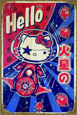 Tablica Ozdobna Blacha Retro Hello Kitty Retro Vintage