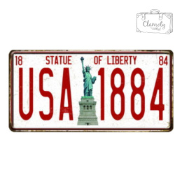 Tablica Ozdobna Blacha Statue Of Liberty USA 1884 Retro Vintage