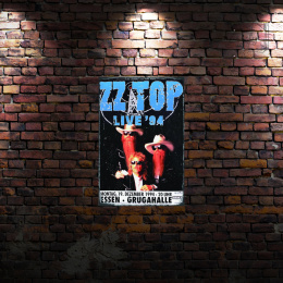 Tablica Ozdobna Blacha ZZ TOP Koncert Live Retro Vintage
