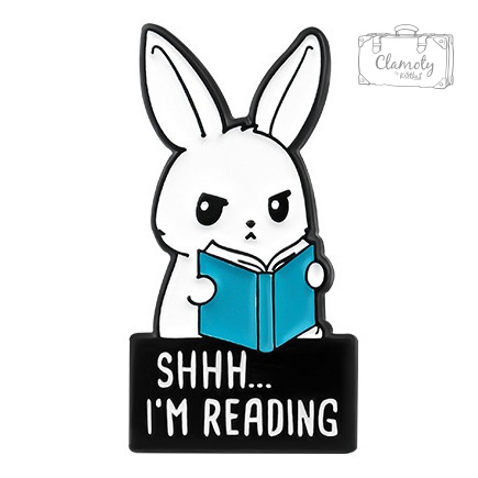 Metalowa Przypinka Królik Z Książką