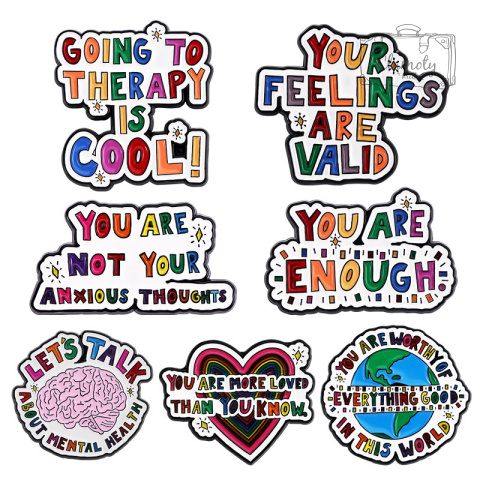 Metalowa Przypinka Mózg Let's Talk