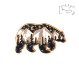Metalowa Przypinka Niedźwiedź Góry Mountains