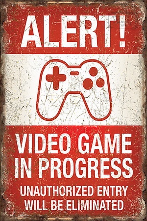 Tablica Ozdobna Blacha Alert Video Game Retro Vintage