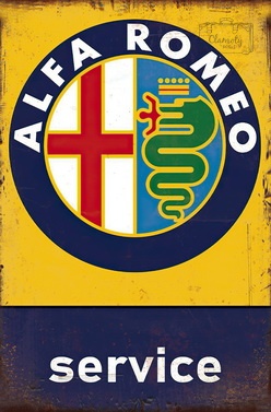 Tablica Ozdobna Blacha Alfa Romeo Service Retro Vintage
