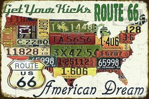 Tablica Ozdobna Blacha American Dream Route 66 Retro Vintage