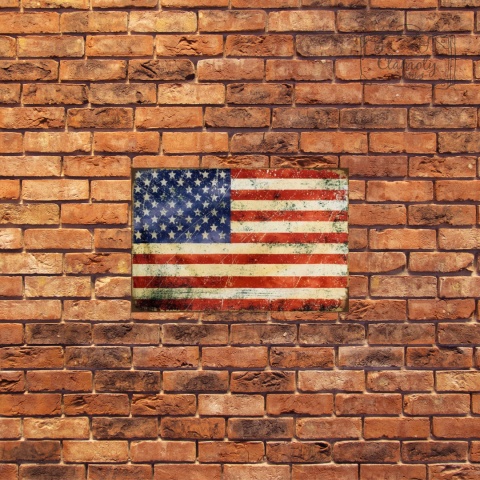 Tablica Ozdobna Blacha American Flag Retro Vintage