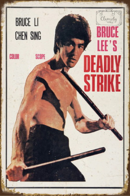 Tablica Ozdobna Blacha Bruce Lee Deadly Strike Retro Vintage