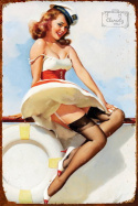 Tablica Ozdobna Blacha Capitan Girl Boat Retro Vintage
