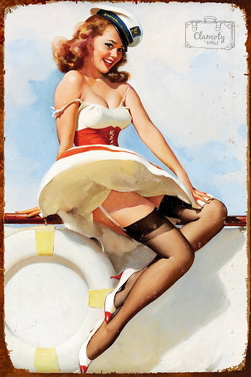 Tablica Ozdobna Blacha Capitan Girl Boat Retro Vintage