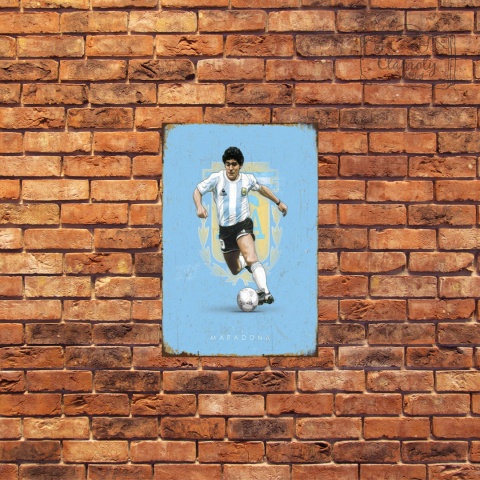 Tablica Ozdobna Blacha Diego Maradona Argentyna Retro Vintage
