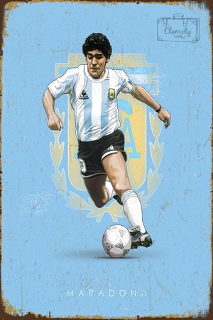 Tablica Ozdobna Blacha Diego Maradona Argentyna Retro Vintage