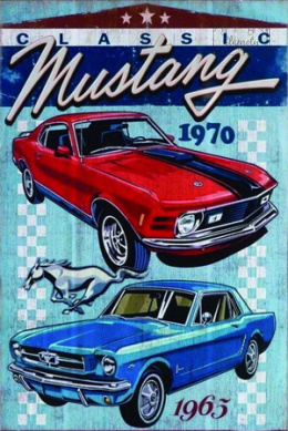 Tablica Ozdobna Blacha Ford Mustang 1965 1970 Retro Vintage