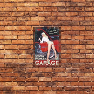 Tablica Ozdobna Blacha Grease Monkey Garage Retro Vintage