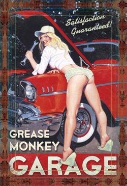 Tablica Ozdobna Blacha Grease Monkey Garage Retro Vintage