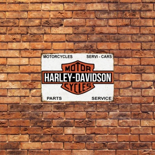 Tablica Ozdobna Blacha Harley Davidson Servi-Cars Retro Vintage