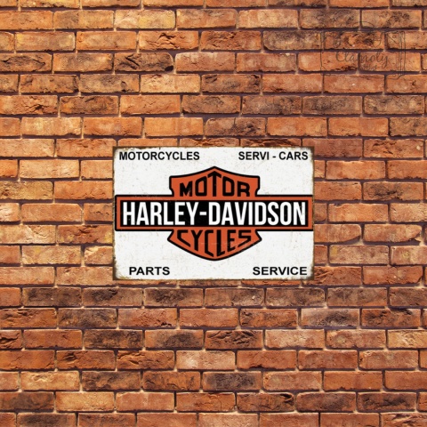 Tablica Ozdobna Blacha Harley Davidson Servi-Cars Retro Vintage