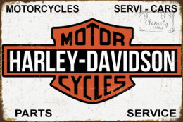 Tablica Ozdobna Blacha Harley Davidson Servi-Cars Retro Vintage
