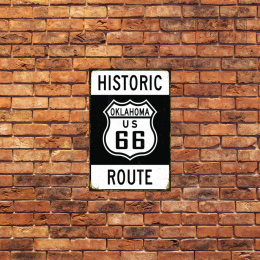 Tablica Ozdobna Blacha History Oklahoma Route 66 Retro Vintage
