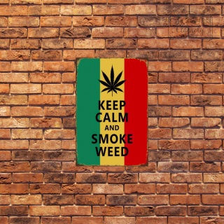 Tablica Ozdobna Blacha Keep Calm And Smoke Weed Retro Vintage