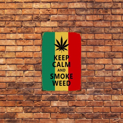 Tablica Ozdobna Blacha Keep Calm And Smoke Weed Retro Vintage