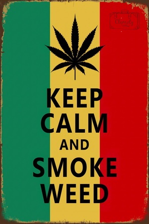 Tablica Ozdobna Blacha Keep Calm And Smoke Weed Retro Vintage