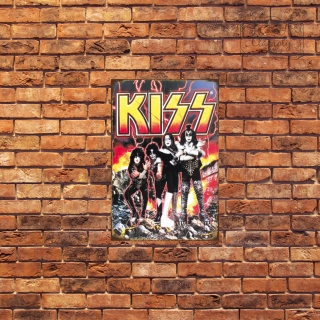 Tablica Ozdobna Blacha Kiss Rock Band Retro Vintage