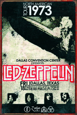 Tablica Ozdobna Blacha Led Zeppelin Live Koncert Retro Vintage