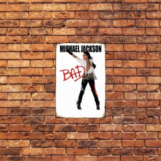 Tablica Ozdobna Blacha Michael Jackson BAD Retro Vintage