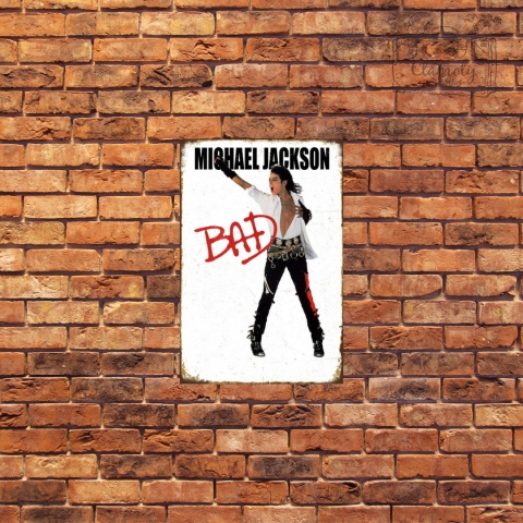Tablica Ozdobna Blacha Michael Jackson BAD Retro Vintage