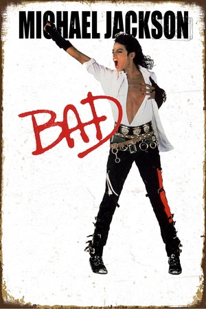 Tablica Ozdobna Blacha Michael Jackson BAD Retro Vintage