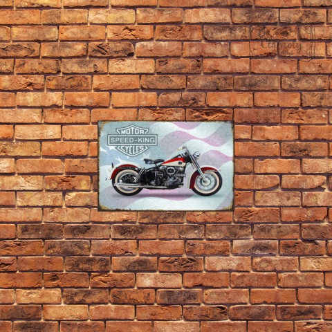 Tablica Ozdobna Blacha Motorcycles Speed King Retro Vintage