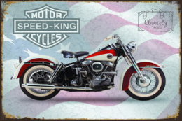Tablica Ozdobna Blacha Motorcycles Speed King Retro Vintage
