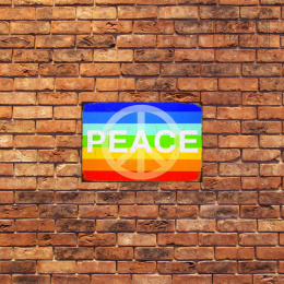 Tablica Ozdobna Blacha Peace LGBT Rainbow Retro Vintage