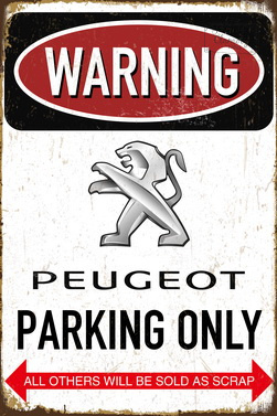 Tablica Ozdobna Blacha Peugeot Parking Only Retro Vintage
