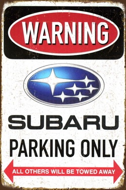 Tablica Ozdobna Blacha Subaru Parking Only Retro Vintage