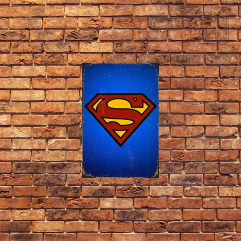 Tablica Ozdobna Blacha Superman Superhero Retro Vintage