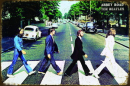 Tablica Ozdobna Blacha The Beatles On Abbey Abbey Road Big Retro Vintage