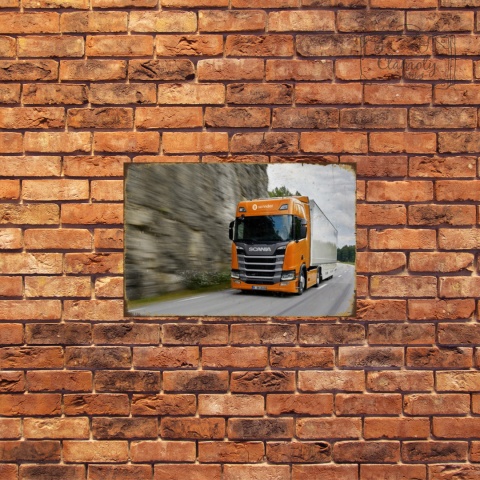 Tablica Ozdobna Blacha Truck Scania On The Road 2 Retro Vintage
