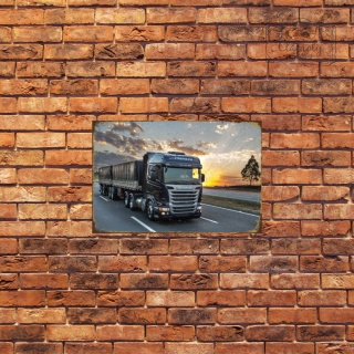 Tablica Ozdobna Blacha Truck Scania On The Road Retro Vintage