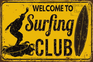 Tablica Ozdobna Blacha Welcome To Surfing Club Retro Vintage