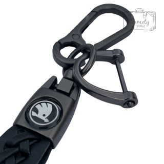 Brelok Do Kluczy Samochodowych New Skoda Metal Skóra