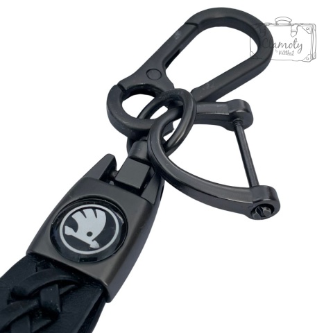 Brelok Do Kluczy Samochodowych New Skoda Metal Skóra