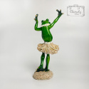 Figurka Dekoracyjna Ozdoba Zielona Żaba Spódnica Hawajska