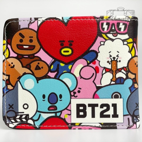 Portfel Dziecięcy Rozkładany BTS 21 Maskotki Suwak