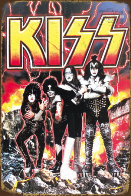 Tablica Ozdobna Blacha Kiss Rock Band Retro Vintage