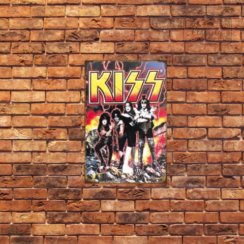 Tablica Ozdobna Blacha Kiss Rock Band Retro Vintage