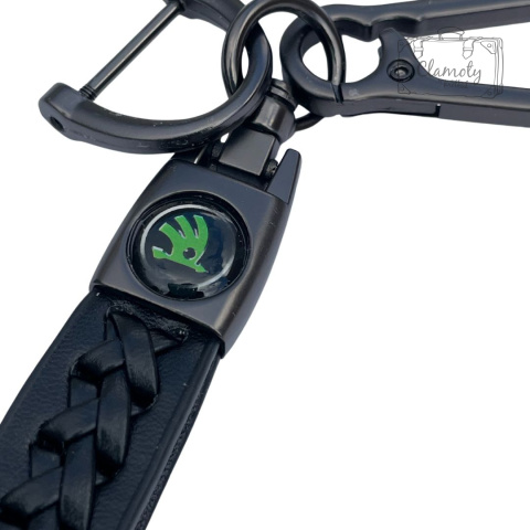 Brelok Do Kluczy Samochodowy Skoda Metal Skóra