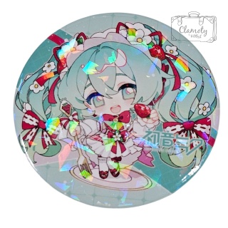 Przypinka Okrągła Hatsune Miku 7 Anime Girl Opalizująca