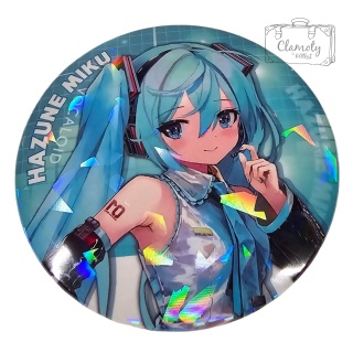 Przypinka Okrągła Hatsune Miku 3 Anime Girl Opalizująca
