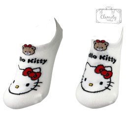 Skarpetki Bawełniane Stopki Białe Hello Kitty Damskie 36-40